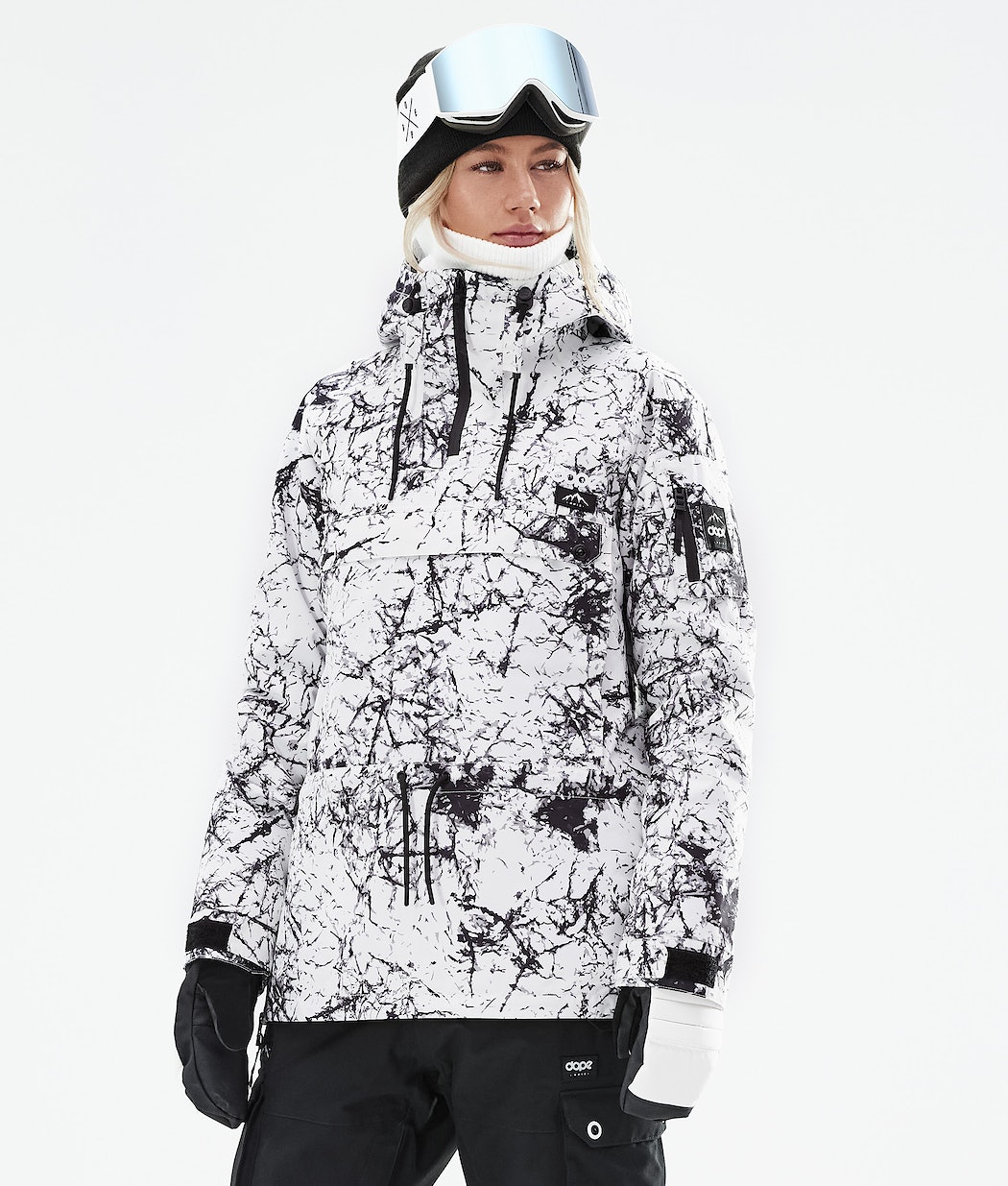 Dope Annok W 2021 Snowboardjacke Damen Weiß Schwarz | 248-MNCGDJ