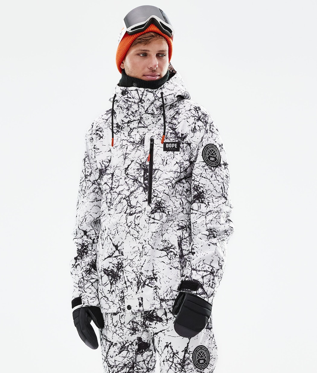 Dope Blizzard Full Zip 2021 Snowboardjacke Herren Weiß Schwarz | 186-JCGSMY