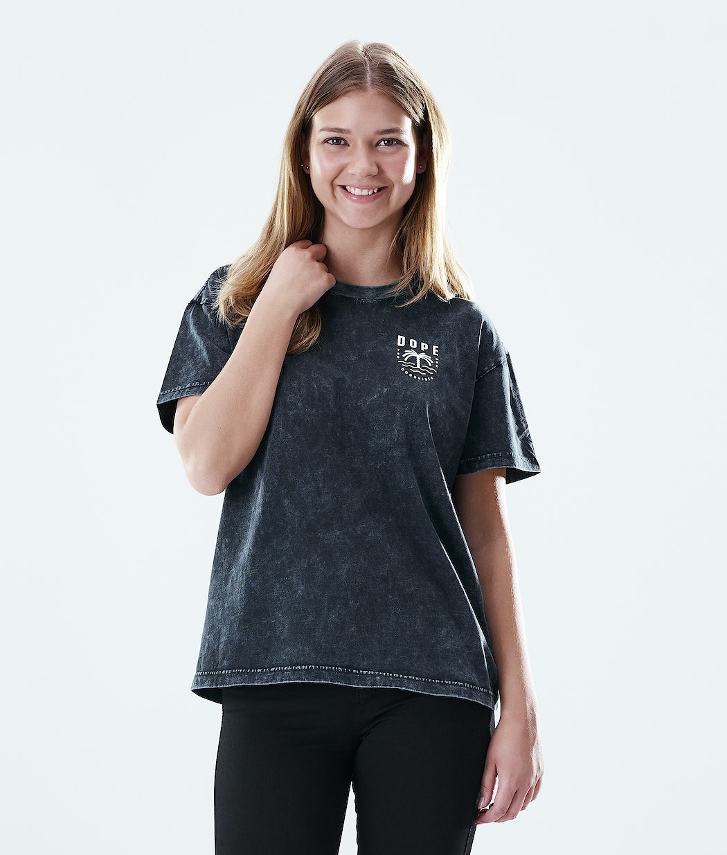 Dope Regular Palm T-Shirts Damen Schwarz | 235-OUSPAV