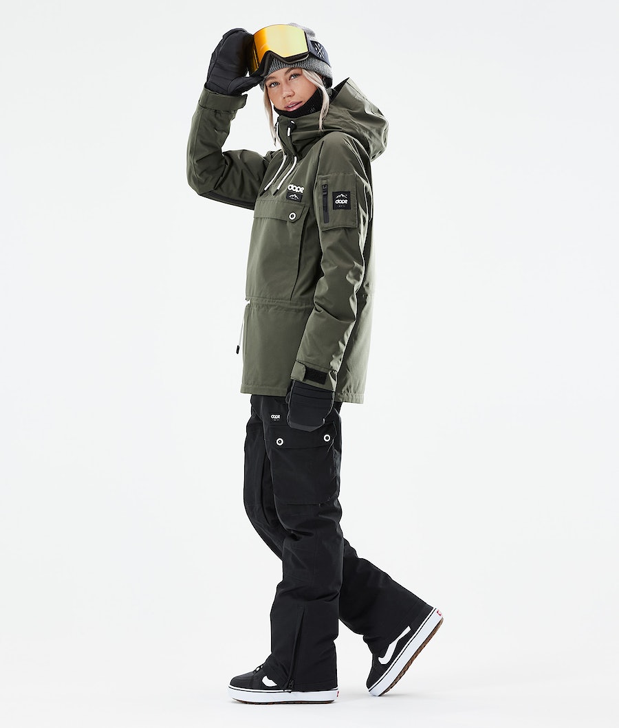 Dope Annok W 2021 Snowboardjacke Damen Olivgrün Grün | 845-HEMFCK