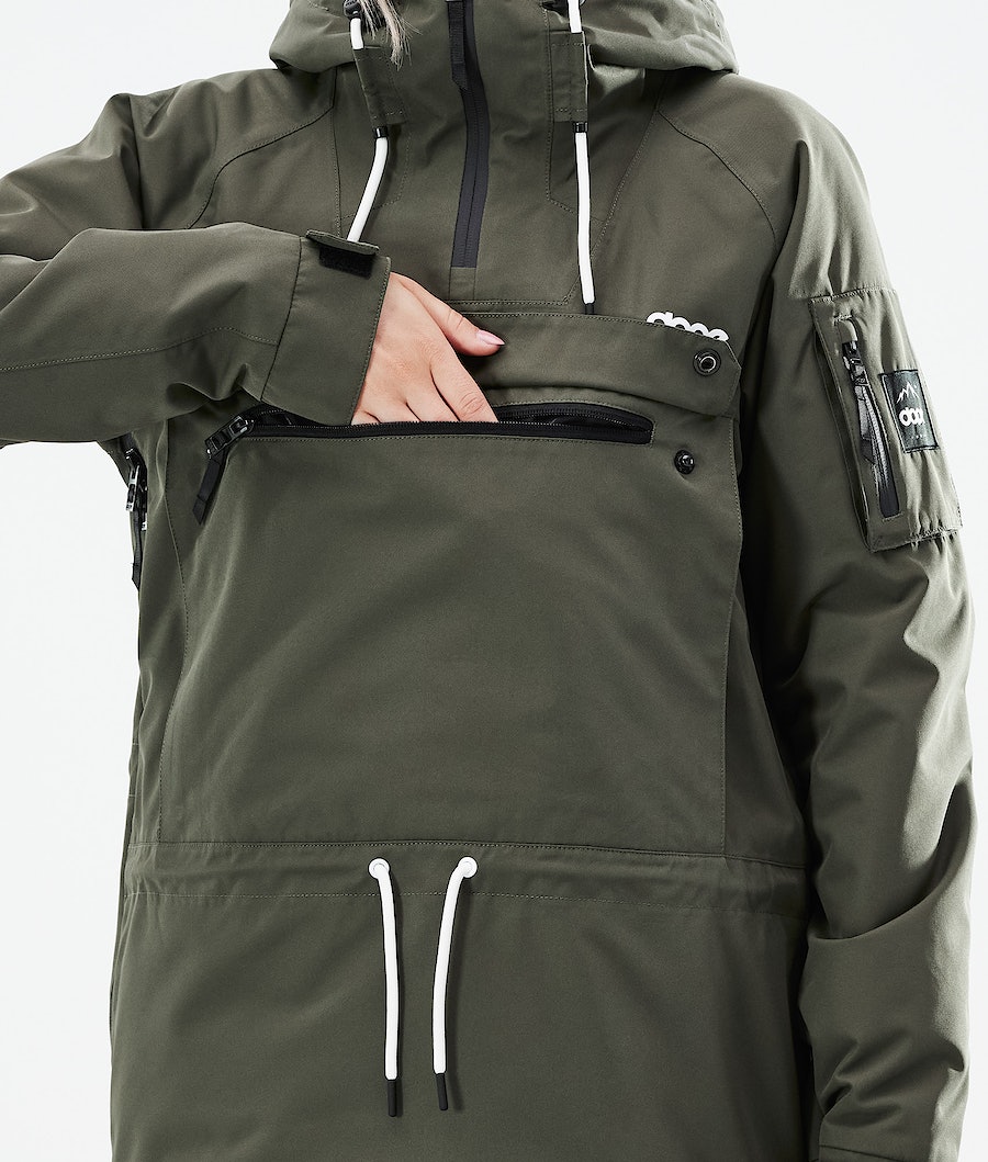 Dope Annok W 2021 Snowboardjacke Damen Olivgrün Grün | 845-HEMFCK