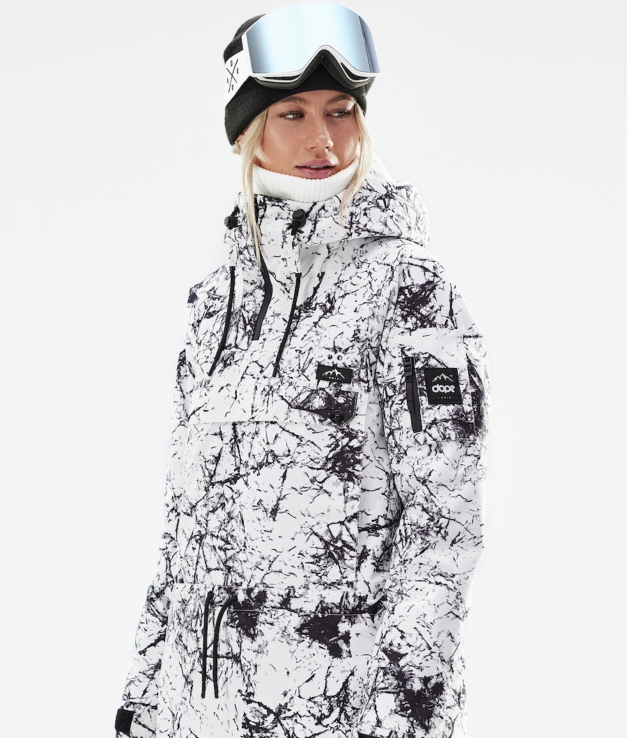 Dope Annok W 2021 Snowboardjacke Damen Weiß Schwarz | 248-MNCGDJ