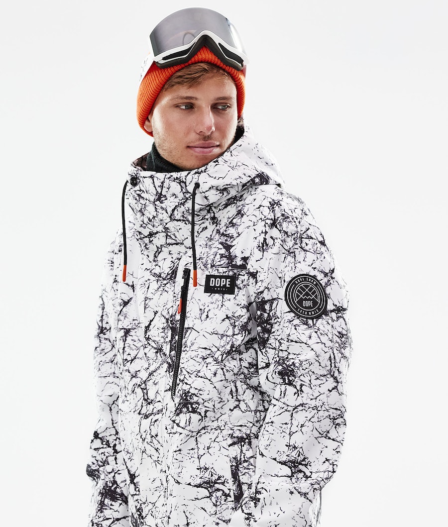 Dope Blizzard Full Zip 2021 Snowboardjacke Herren Weiß Schwarz | 186-JCGSMY