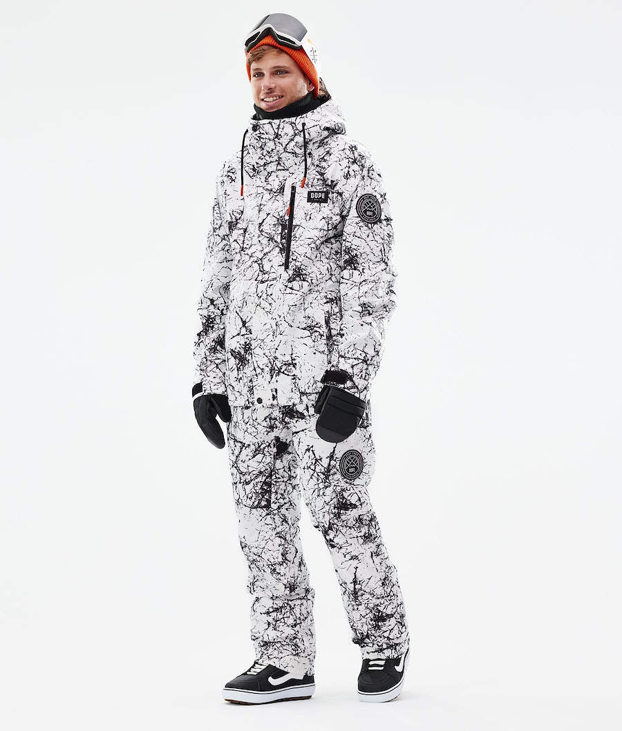 Dope Blizzard Full Zip 2021 Snowboardjacke Herren Weiß Schwarz | 186-JCGSMY
