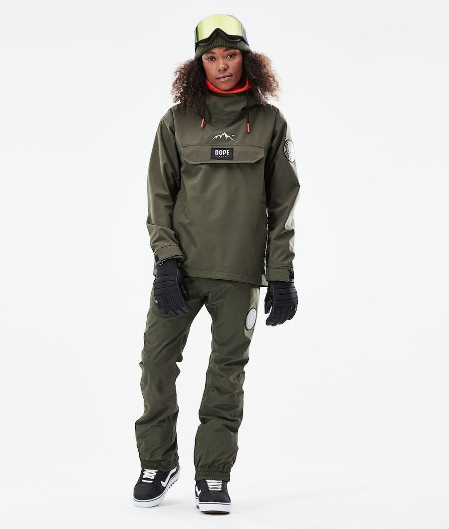 Dope Blizzard W 2021 Snowboardjacke Damen Olivgrün Grün | 785-LCAHJX