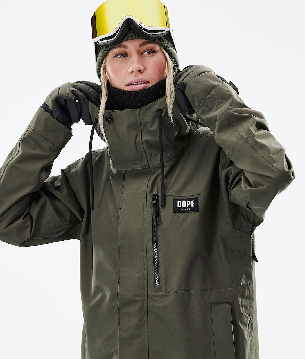 Dope Blizzard W Full Zip 2021 Snowboardjacke Damen Olivgrün Grün | 792-NFGEHB