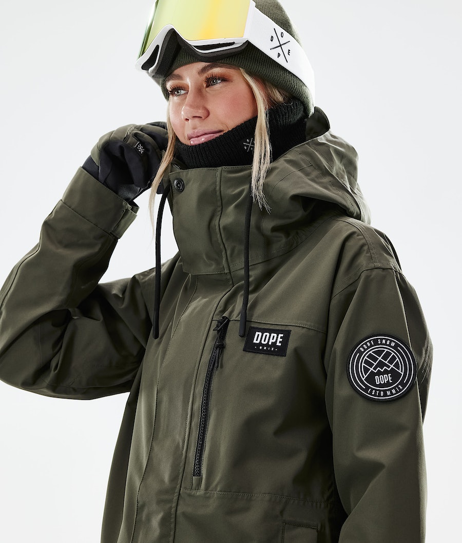 Dope Blizzard W Full Zip 2021 Snowboardjacke Damen Olivgrün Grün | 792-NFGEHB
