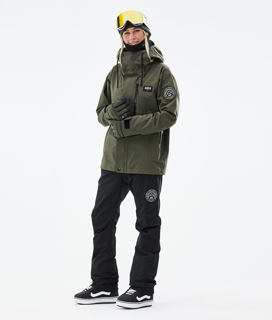 Dope Blizzard W Full Zip 2021 Snowboardjacke Damen Olivgrün Grün | 792-NFGEHB