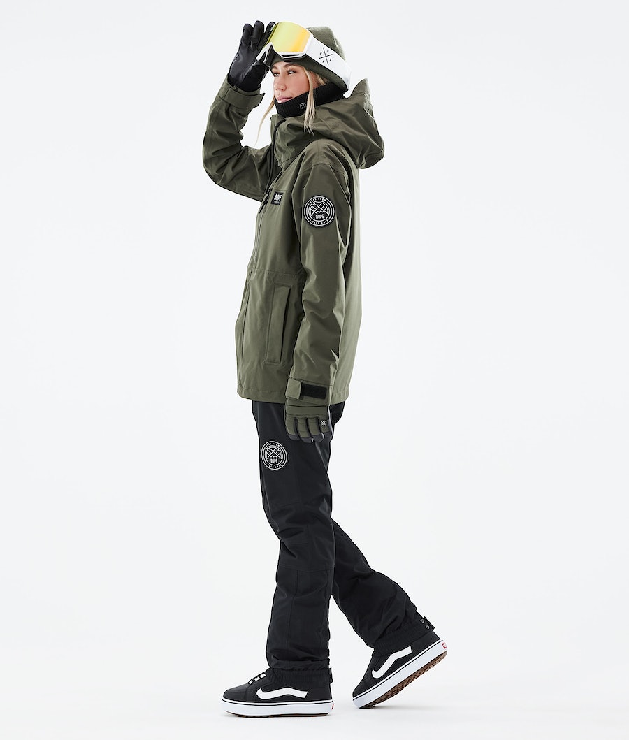 Dope Blizzard W Full Zip 2021 Snowboardjacke Damen Olivgrün Grün | 792-NFGEHB