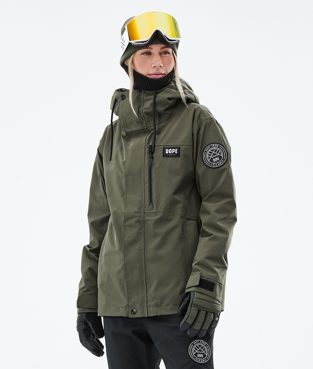 Dope Blizzard W Full Zip 2021 Snowboardjacke Damen Olivgrün Grün | 792-NFGEHB