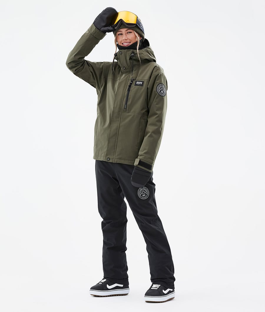 Dope Blizzard W Full Zip Snowboardjacke Damen Olivgrün Grün | 130-WCJALG
