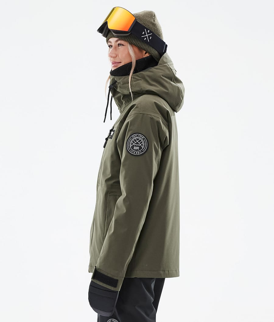 Dope Blizzard W Full Zip Snowboardjacke Damen Olivgrün Grün | 130-WCJALG