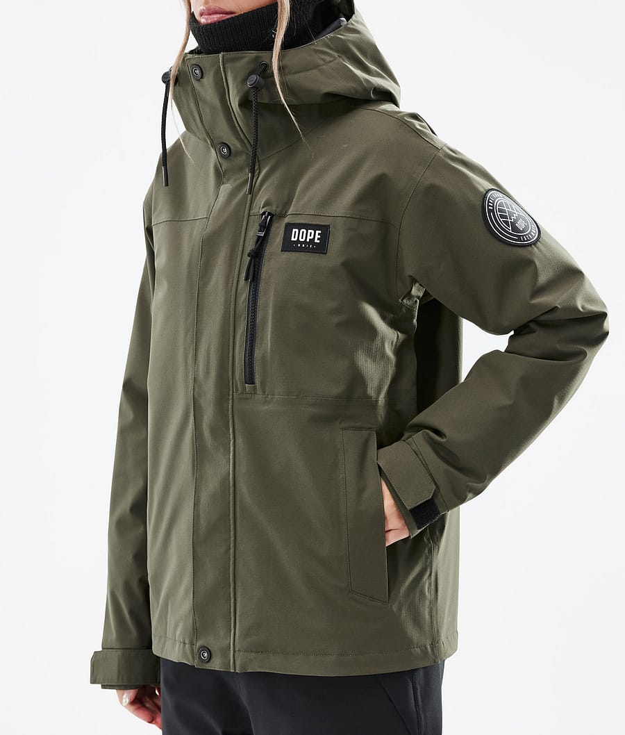 Dope Blizzard W Full Zip Snowboardjacke Damen Olivgrün Grün | 130-WCJALG