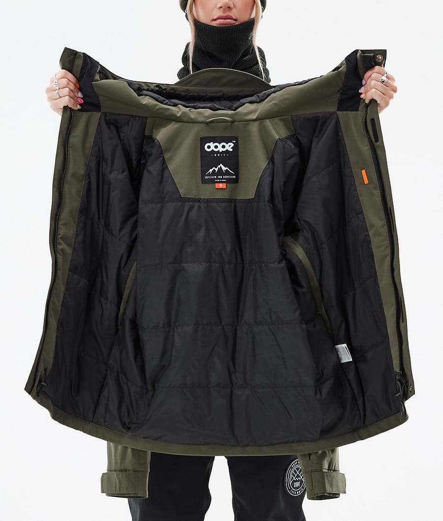 Dope Blizzard W Full Zip Snowboardjacke Damen Olivgrün Grün | 130-WCJALG