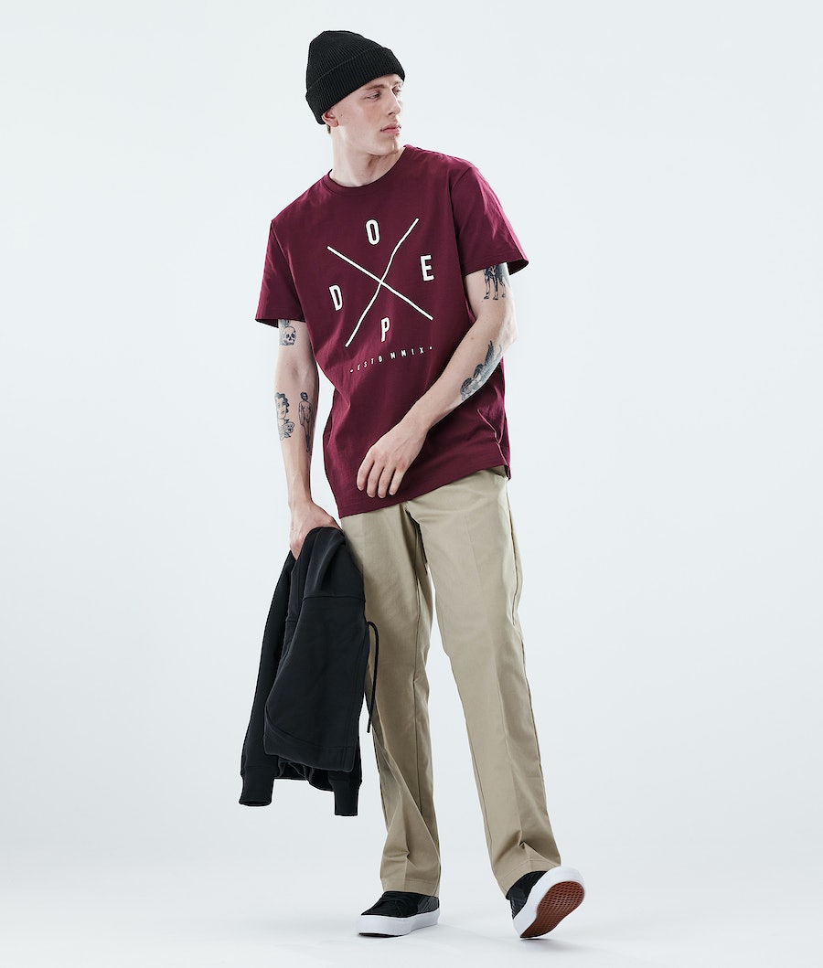 Dope Daily 2X-UP T-Shirts Herren Bordeaux | 649-KZNAFQ