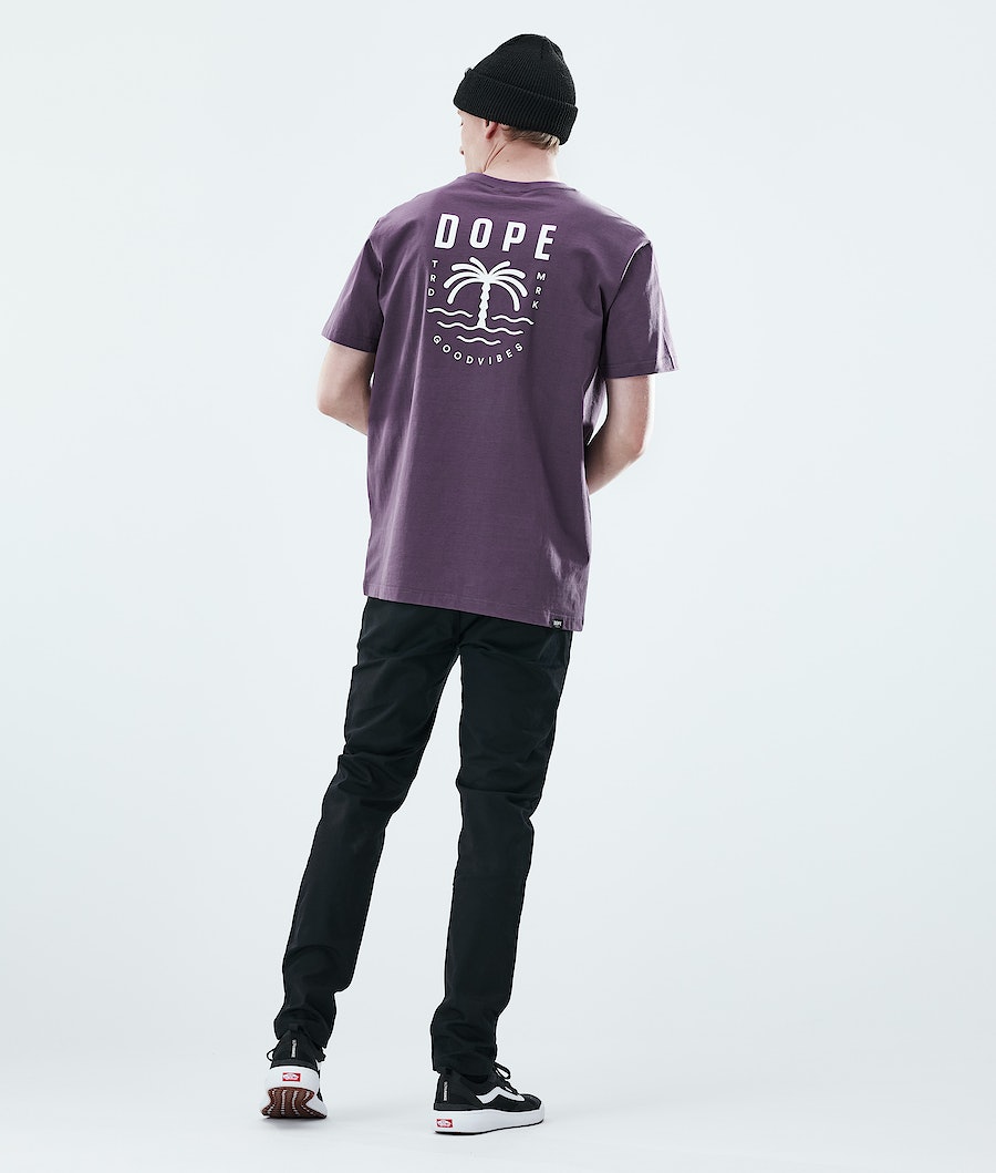 Dope Daily Palm T-Shirts Herren Lila | 710-RNQVUF
