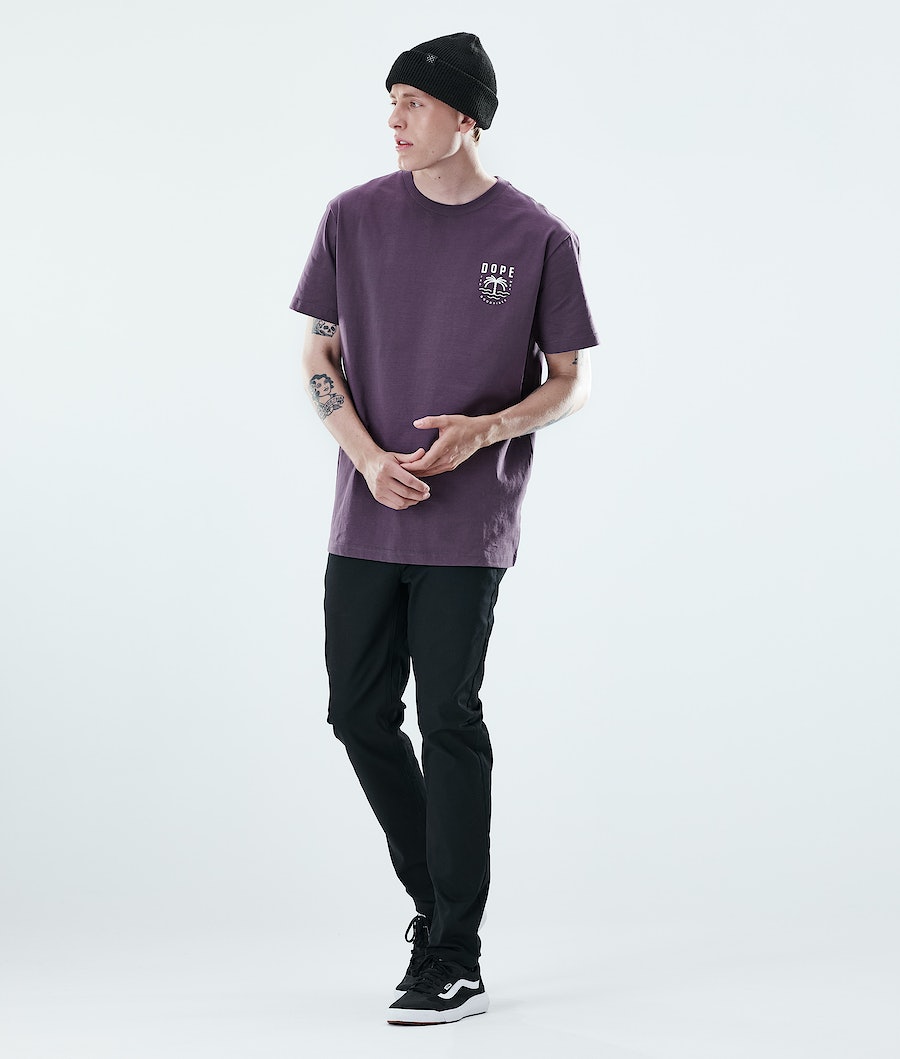 Dope Daily Palm T-Shirts Herren Lila | 710-RNQVUF