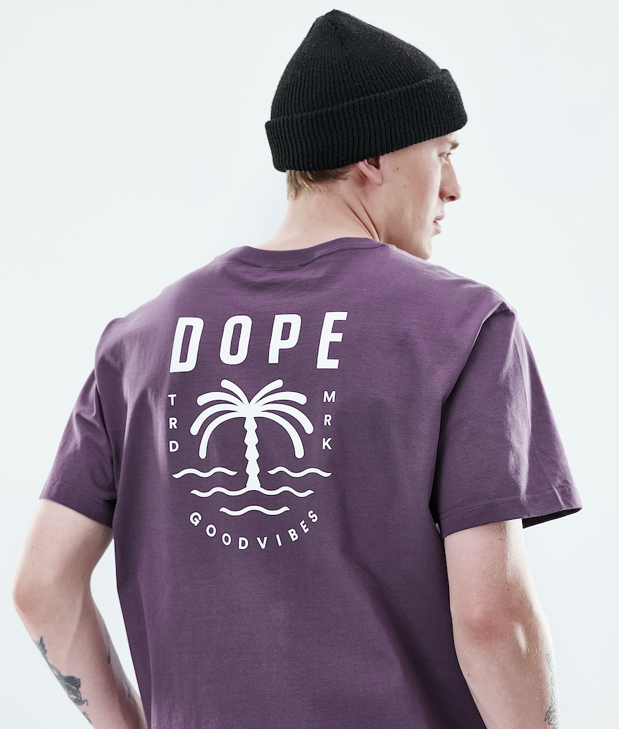 Dope Daily Palm T-Shirts Herren Lila | 710-RNQVUF