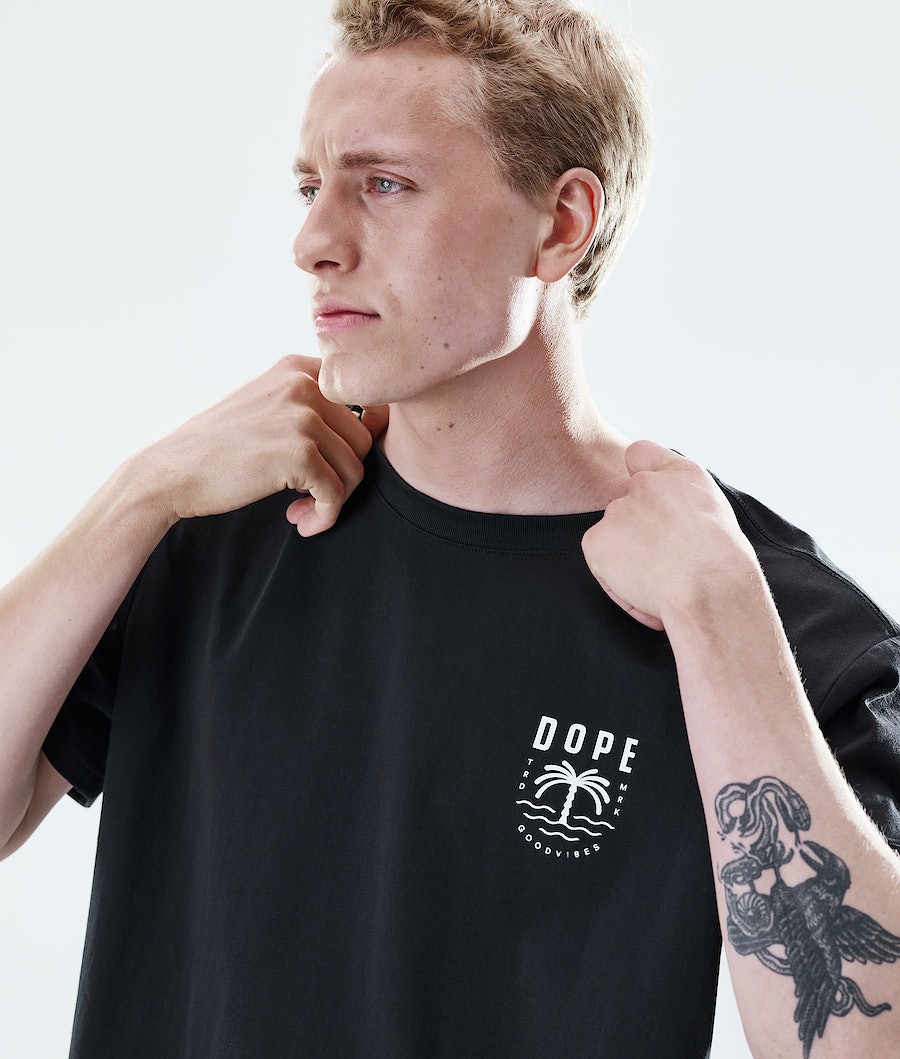 Dope Daily Palm T-Shirts Herren Schwarz | 093-DKRNGP
