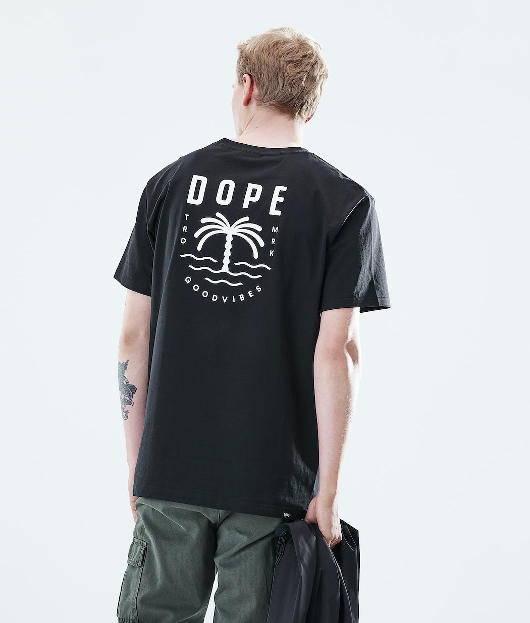 Dope Daily Palm T-Shirts Herren Schwarz | 093-DKRNGP