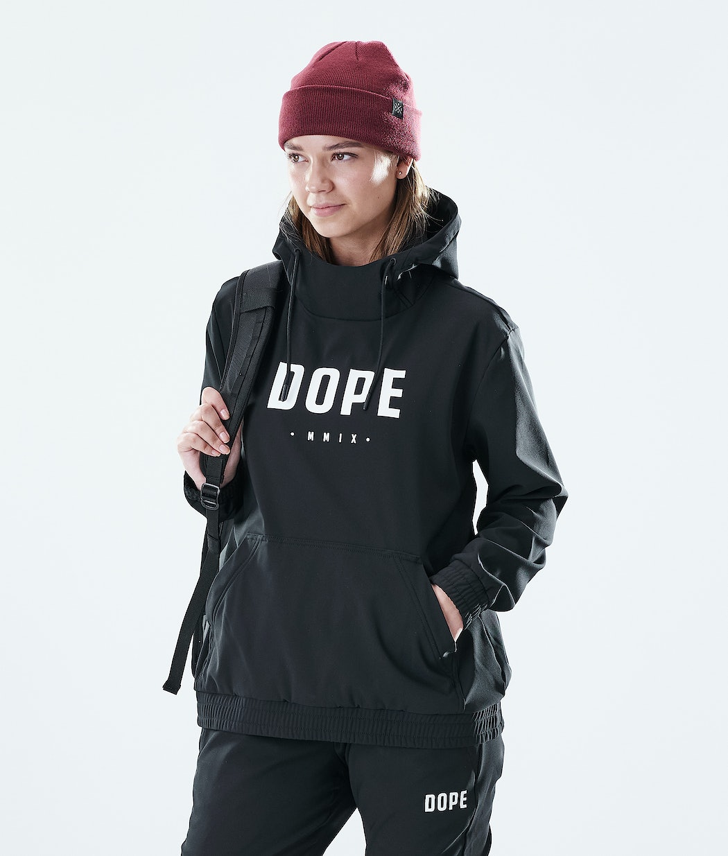 Dope Flight W PO Hoodie Damen Schwarz | 962-KHAJIP