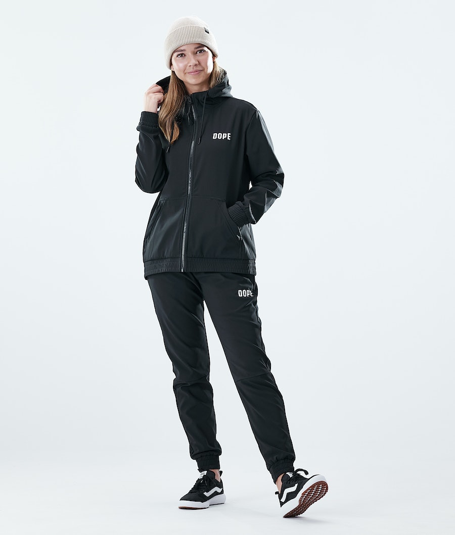 Dope Flight W Zip Hoodie Damen Schwarz | 802-EKJFMG