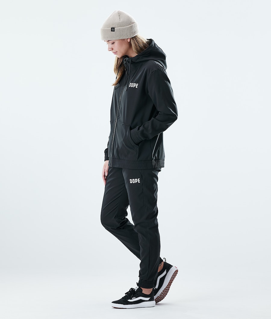 Dope Flight W Zip Hoodie Damen Schwarz | 802-EKJFMG