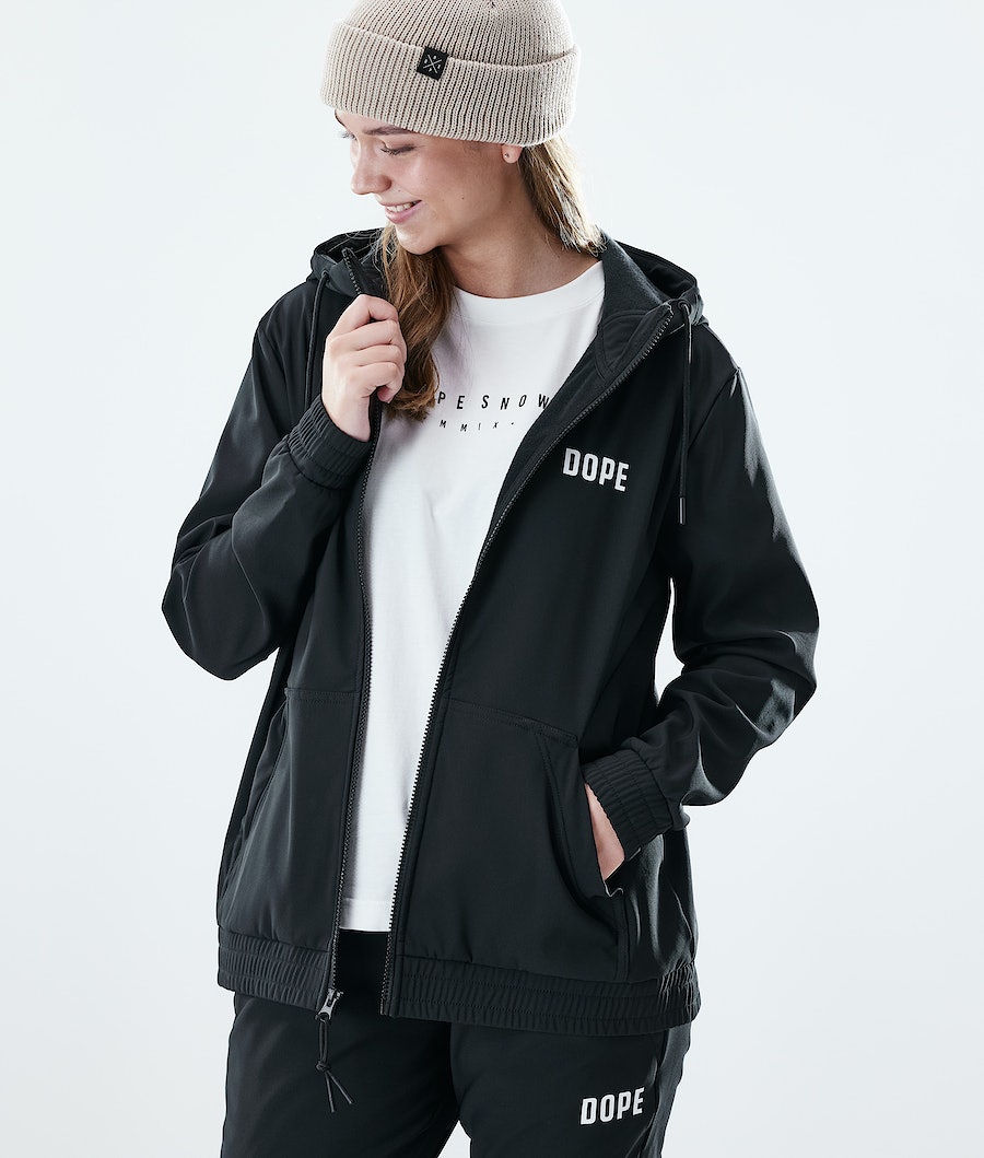 Dope Flight W Zip Hoodie Damen Schwarz | 802-EKJFMG