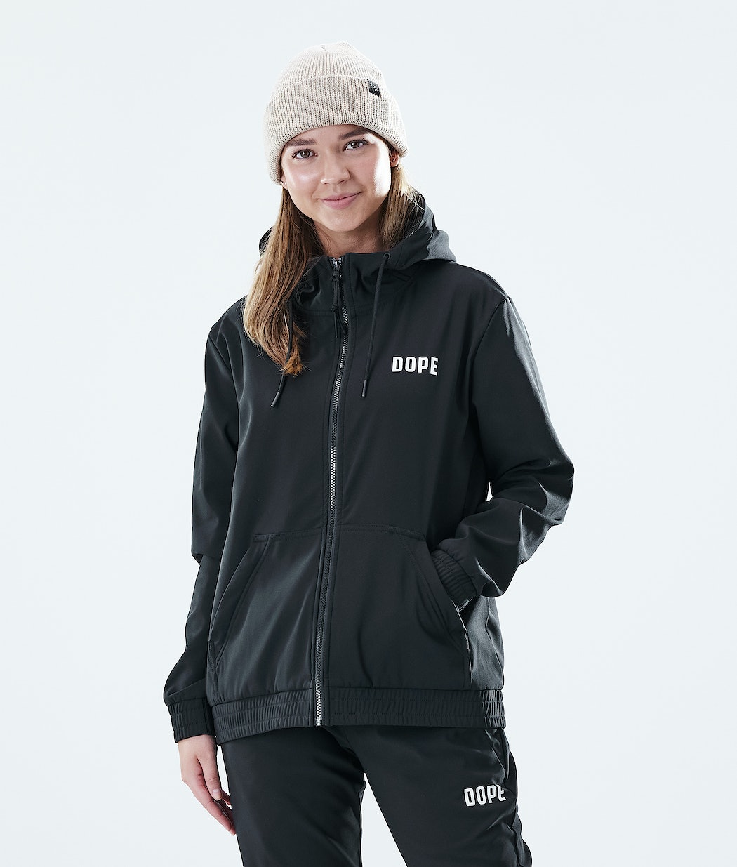 Dope Flight W Zip Hoodie Damen Schwarz | 802-EKJFMG