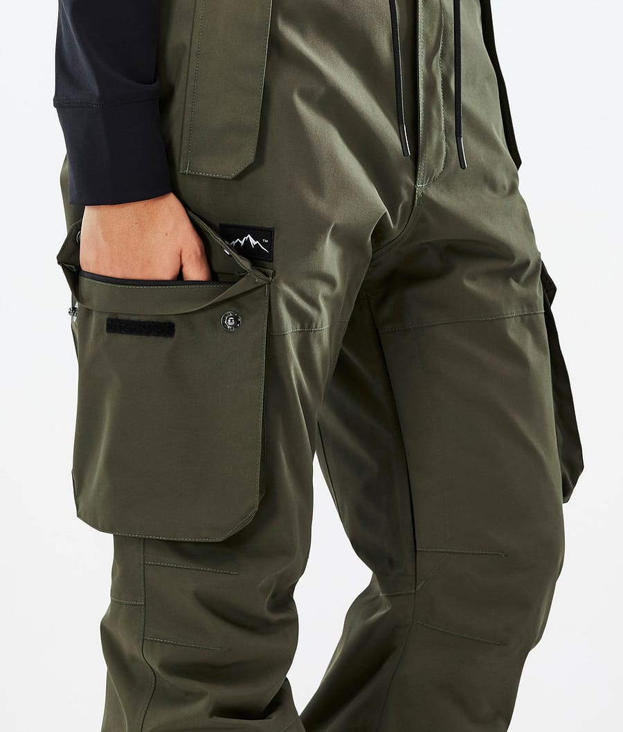 Dope Iconic W Snowboardhosen Damen Olivgrün Grün | 381-WJEUQD