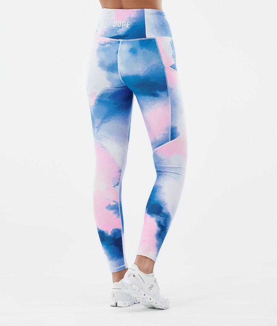 Dope Lofty Tech Leggings Damen Blau Rosa | 751-FGSEUH