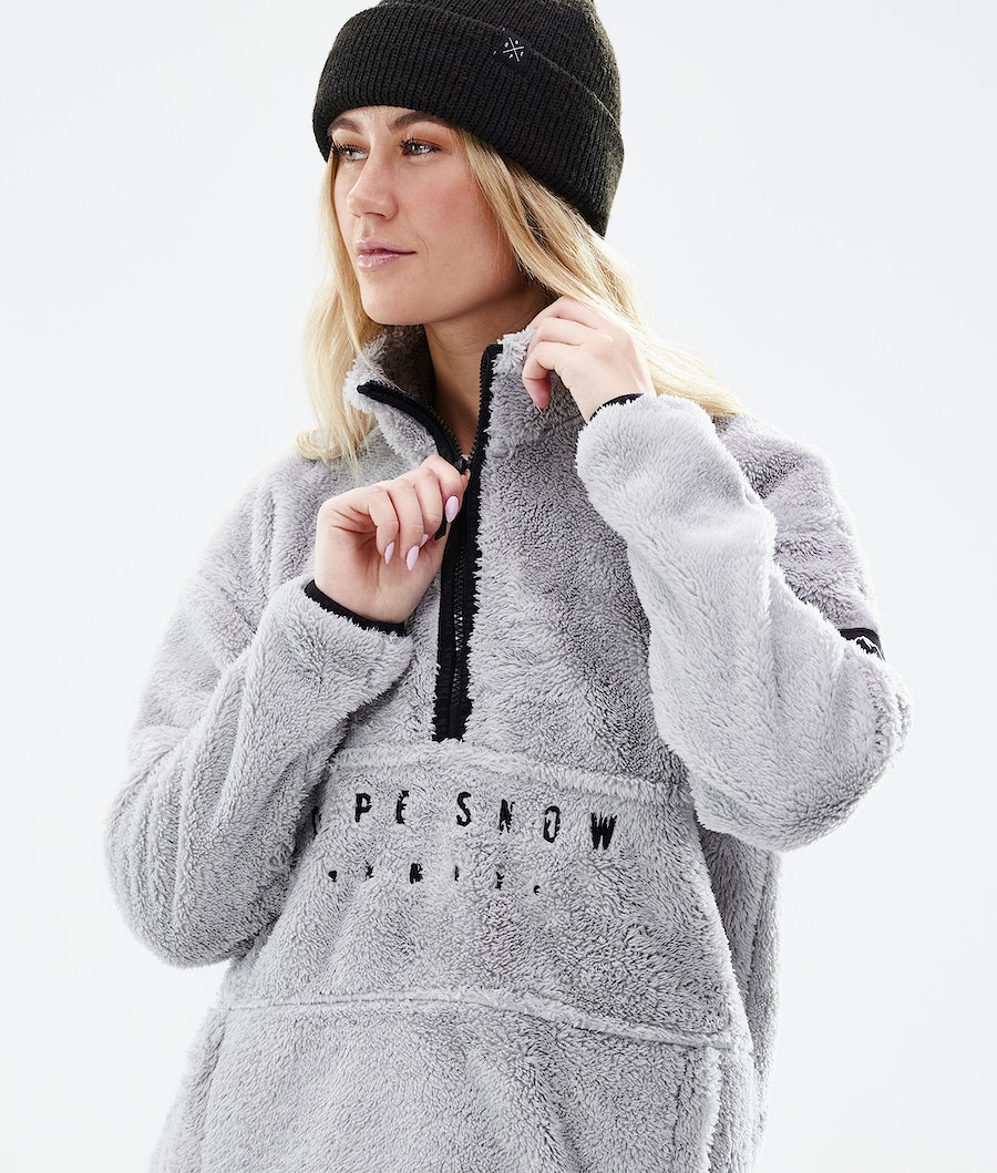 Dope Pile W Fleecepullover Damen Hellgrau | 240-HMTXCS