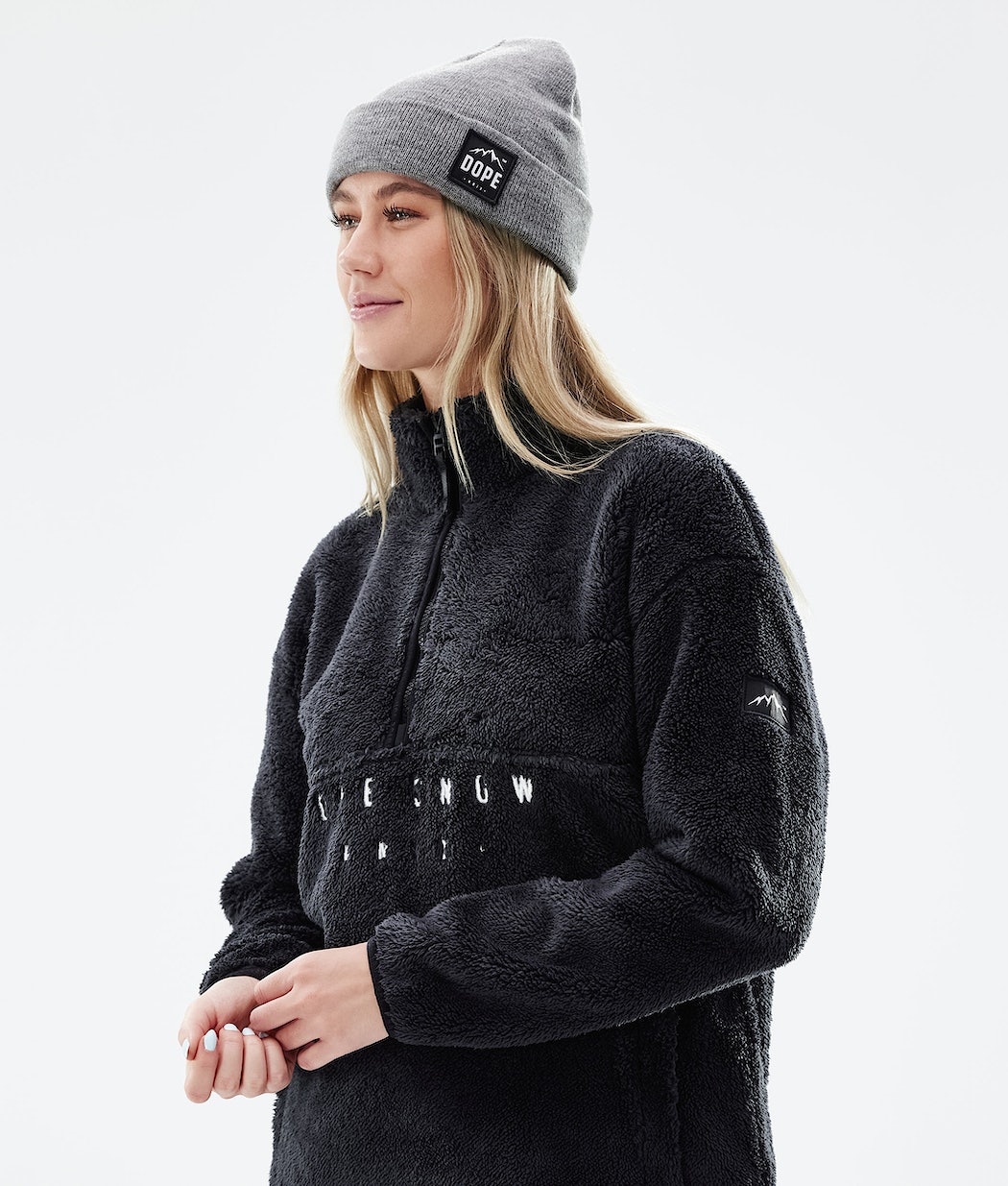 Dope Pile W Fleecepullover Damen Schwarz | 549-AOCSQF