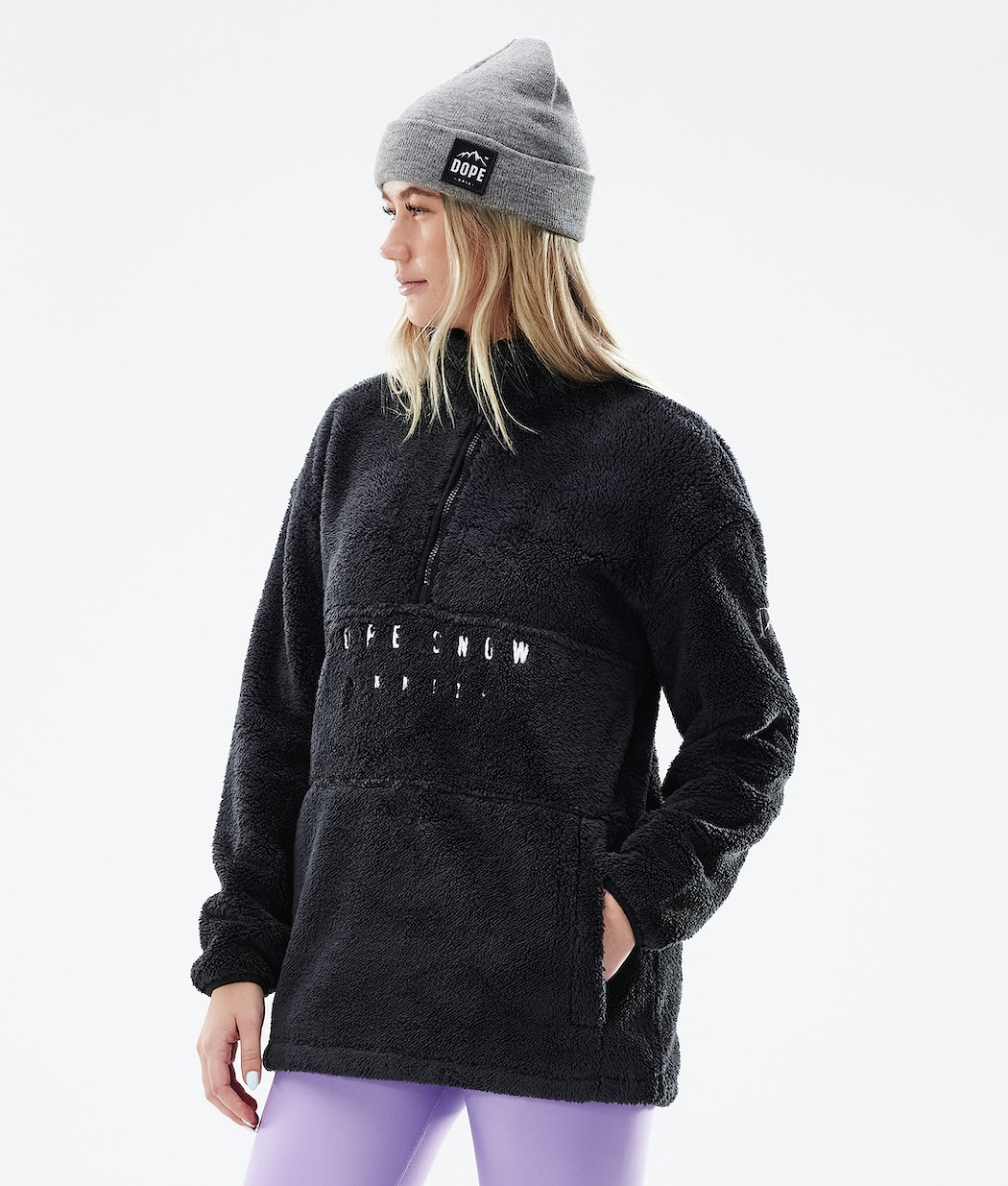 Dope Pile W Fleecepullover Damen Schwarz | 549-AOCSQF