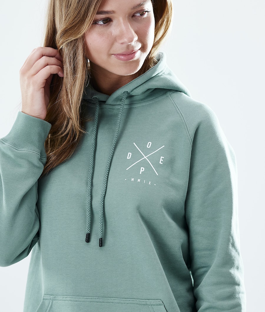 Dope Regular 2X-UP Hoodie Damen Grün | 659-YANIGD
