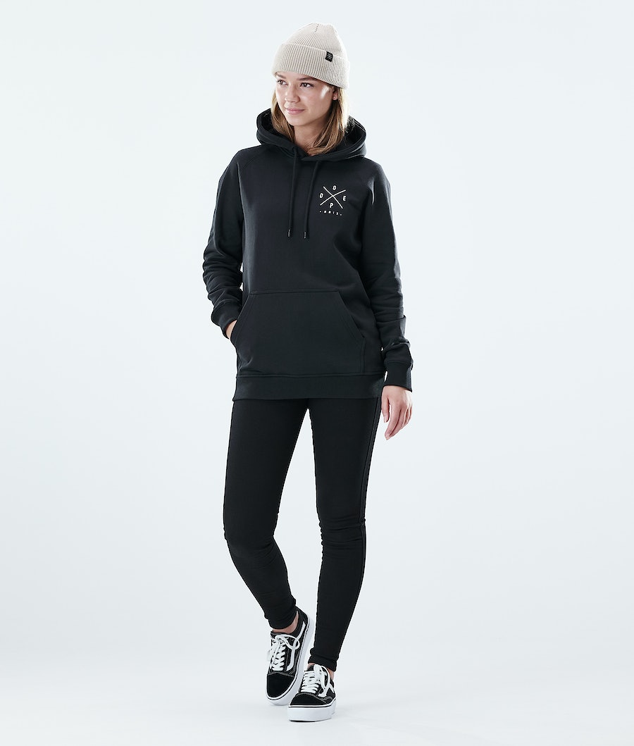 Dope Regular 2X-UP Hoodie Damen Schwarz | 761-DKMCVB