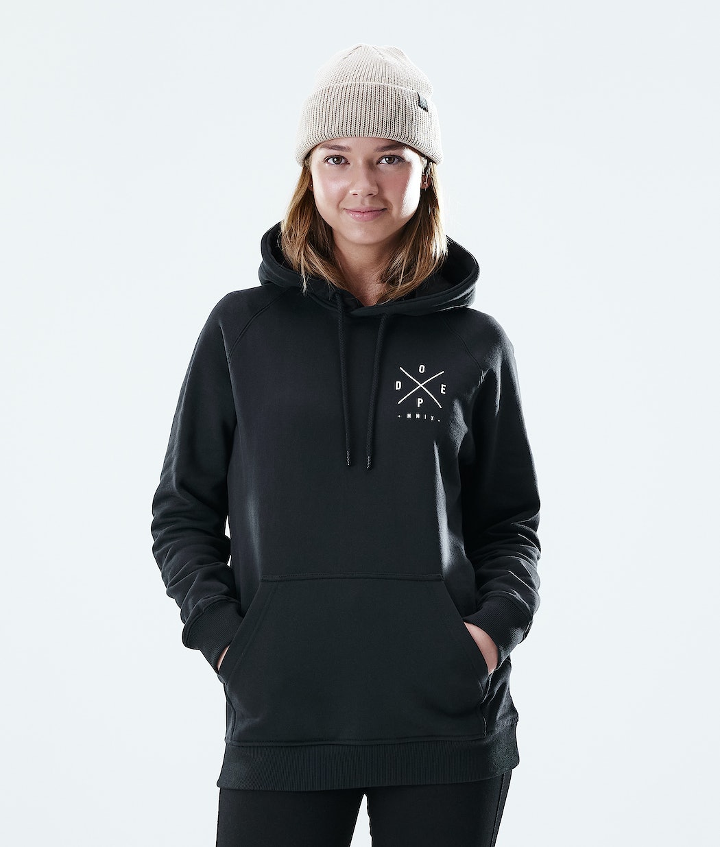 Dope Regular 2X-UP Hoodie Damen Schwarz | 761-DKMCVB