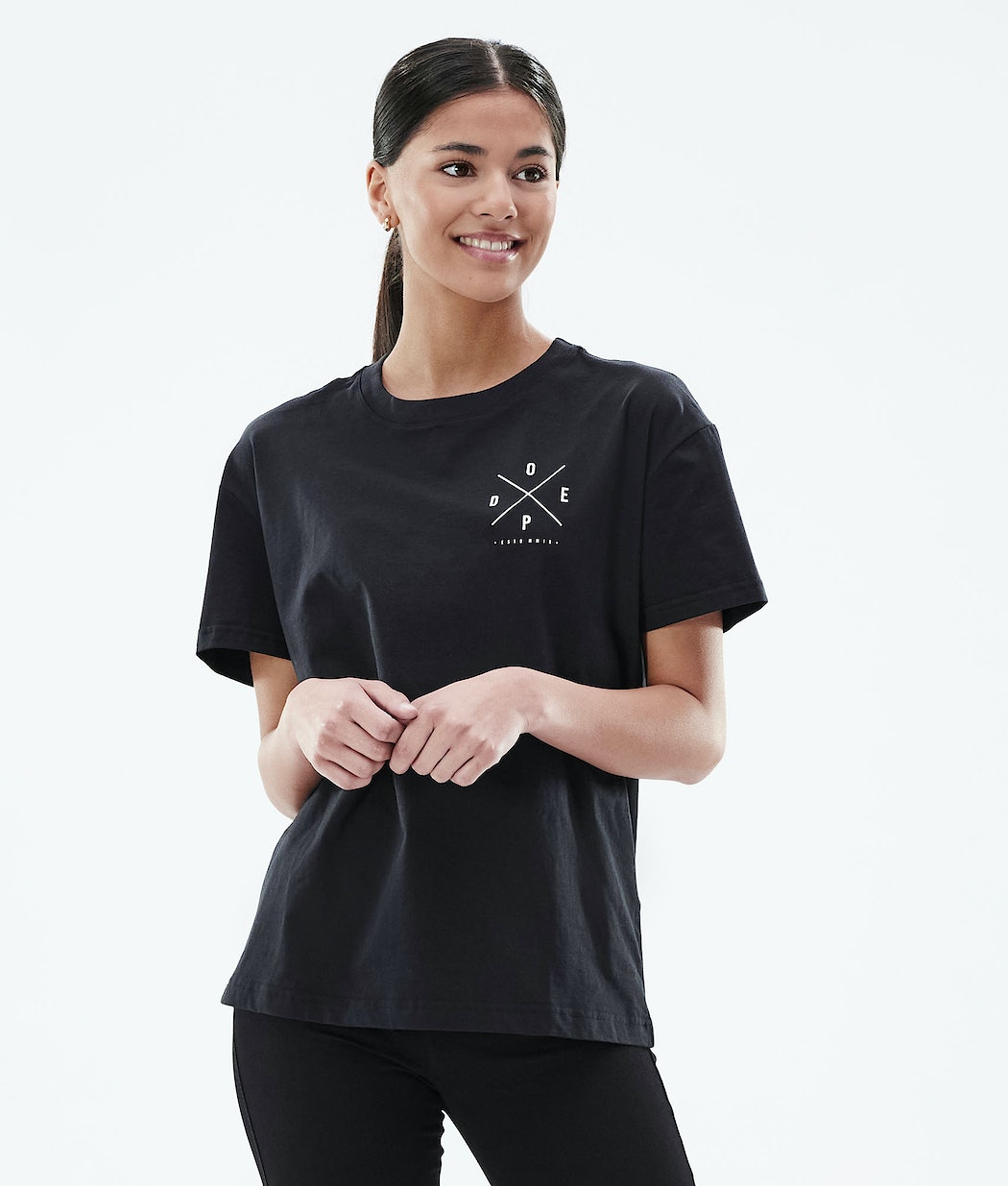 Dope Regular 2X-UP T-Shirts Damen Schwarz | 906-WENDLZ
