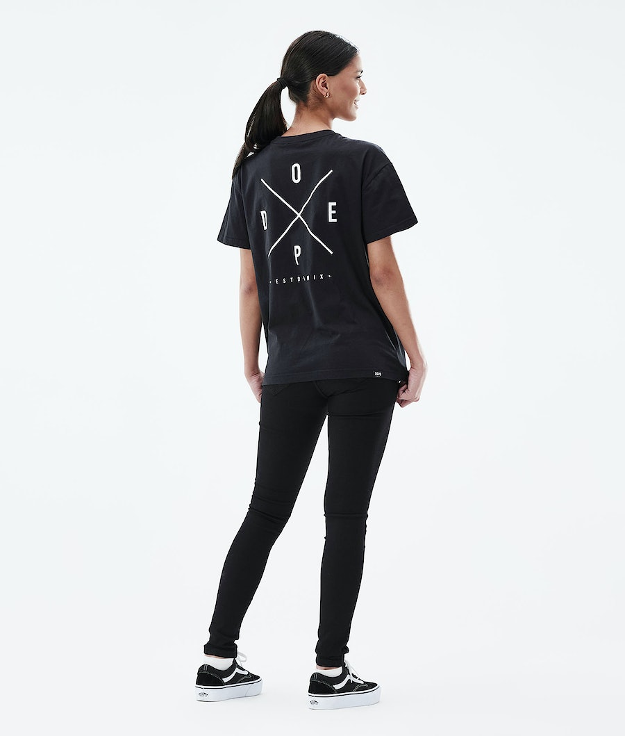 Dope Regular 2X-UP T-Shirts Damen Schwarz | 906-WENDLZ