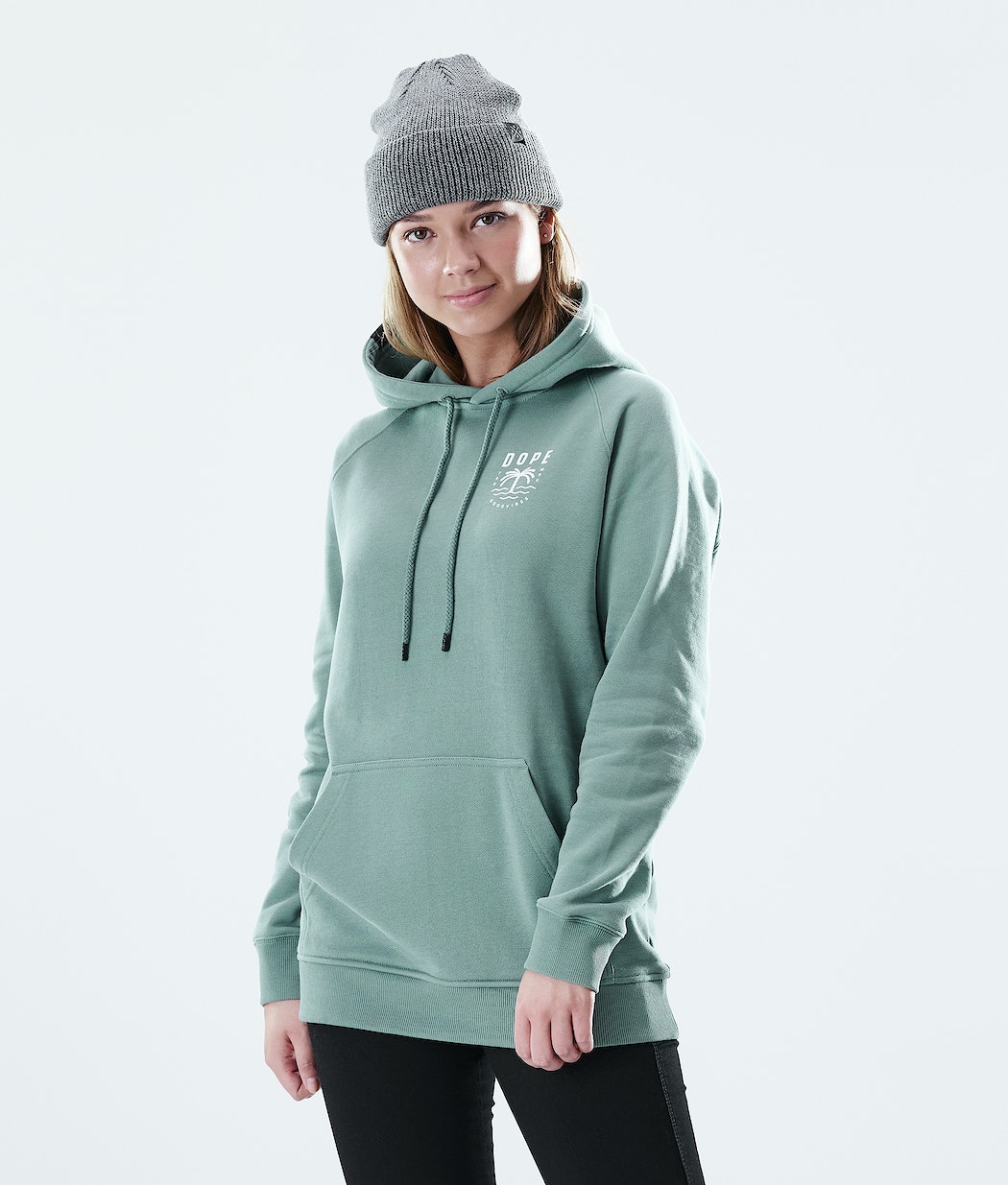 Dope Regular Palm Hoodie Damen Grün | 238-UQLBOI