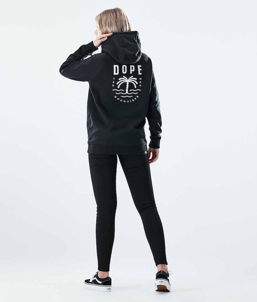 Dope Regular Palm Hoodie Damen Schwarz | 137-ZLSNRE