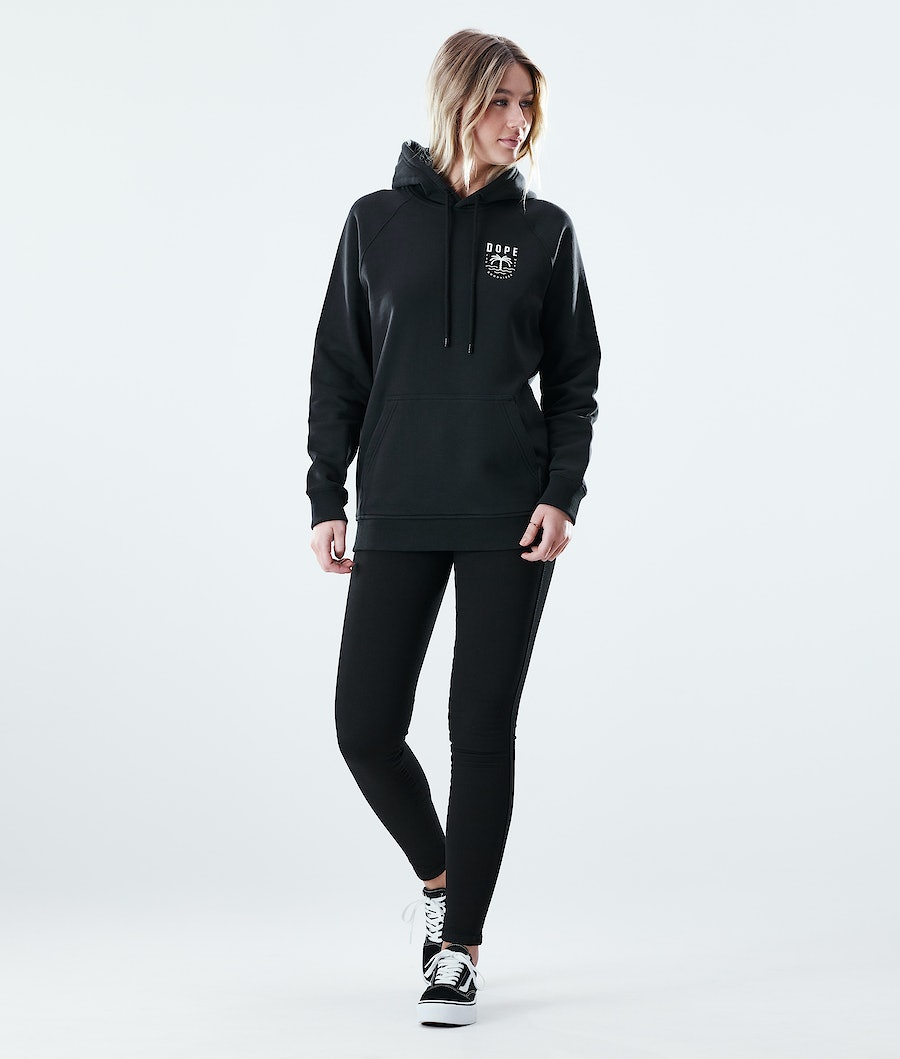 Dope Regular Palm Hoodie Damen Schwarz | 137-ZLSNRE