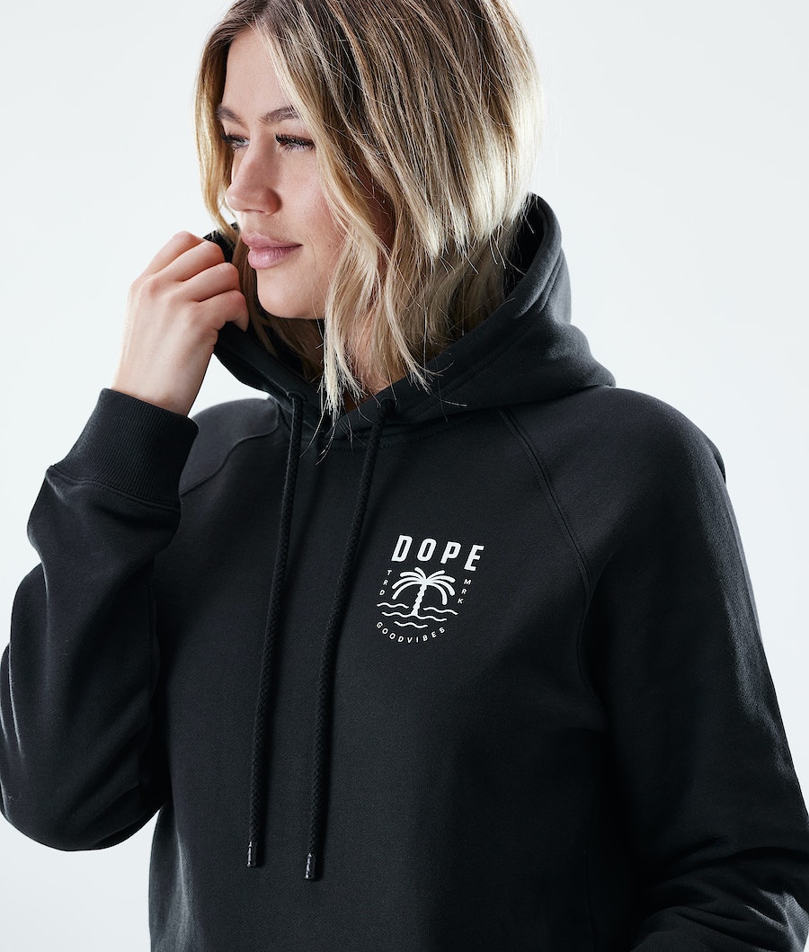 Dope Regular Palm Hoodie Damen Schwarz | 137-ZLSNRE