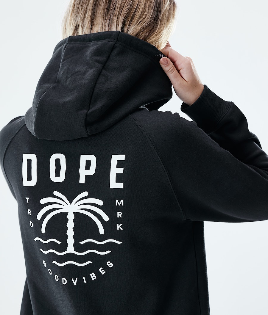 Dope Regular Palm Hoodie Damen Schwarz | 137-ZLSNRE
