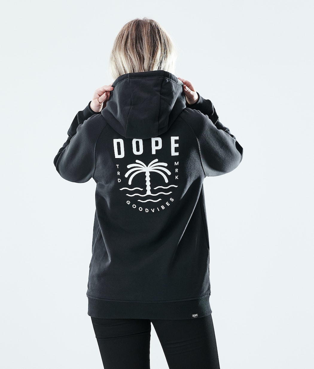 Dope Regular Palm Hoodie Damen Schwarz | 137-ZLSNRE