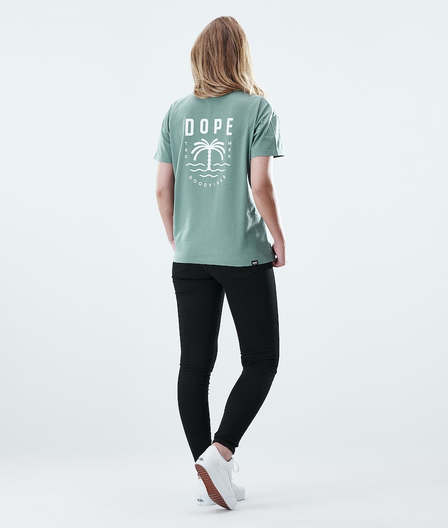 Dope Regular Palm T-Shirts Damen Grün | 159-OTRSHU