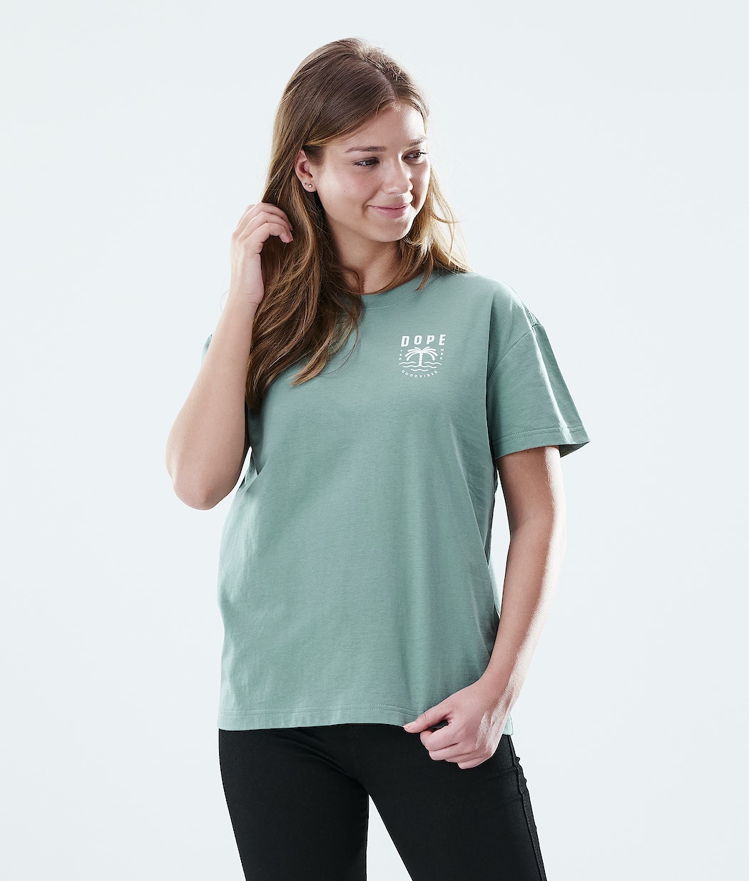 Dope Regular Palm T-Shirts Damen Grün | 159-OTRSHU