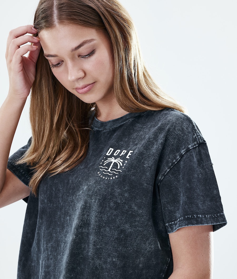 Dope Regular Palm T-Shirts Damen Schwarz | 235-OUSPAV