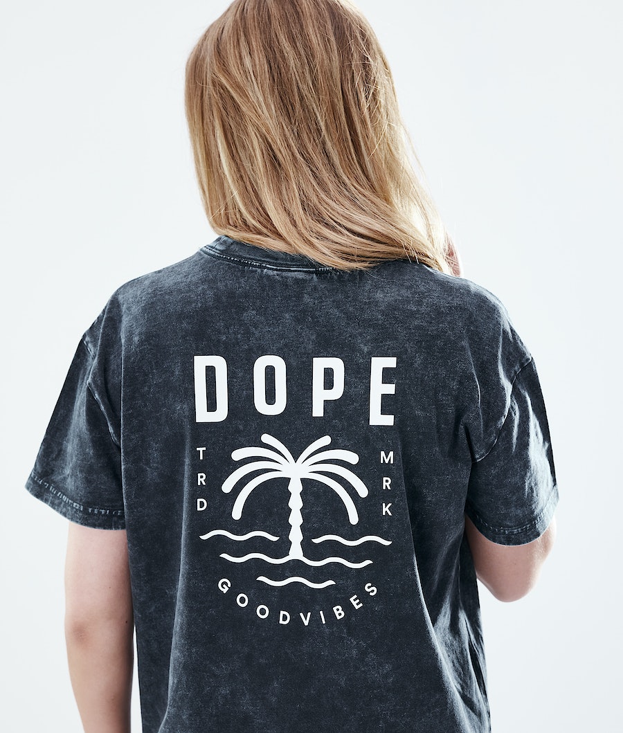 Dope Regular Palm T-Shirts Damen Schwarz | 235-OUSPAV