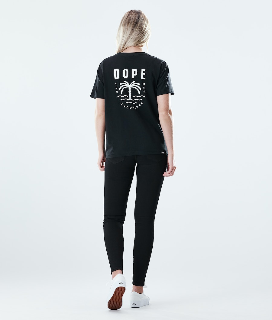 Dope Regular Palm T-Shirts Damen Schwarz | 695-EYNTFC